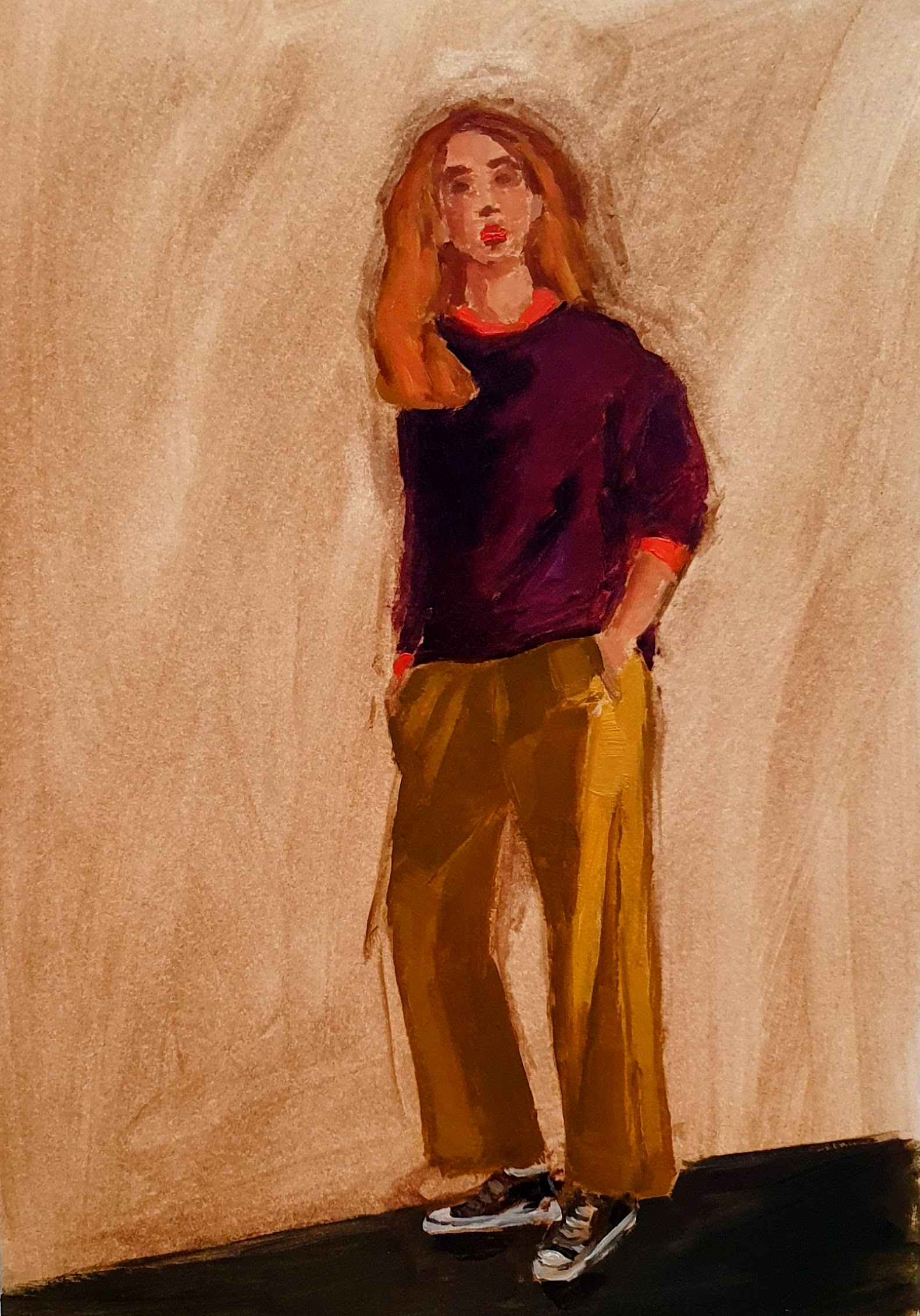 Etude - Jeune femme à la bouche rouge